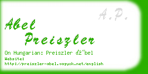 abel preiszler business card